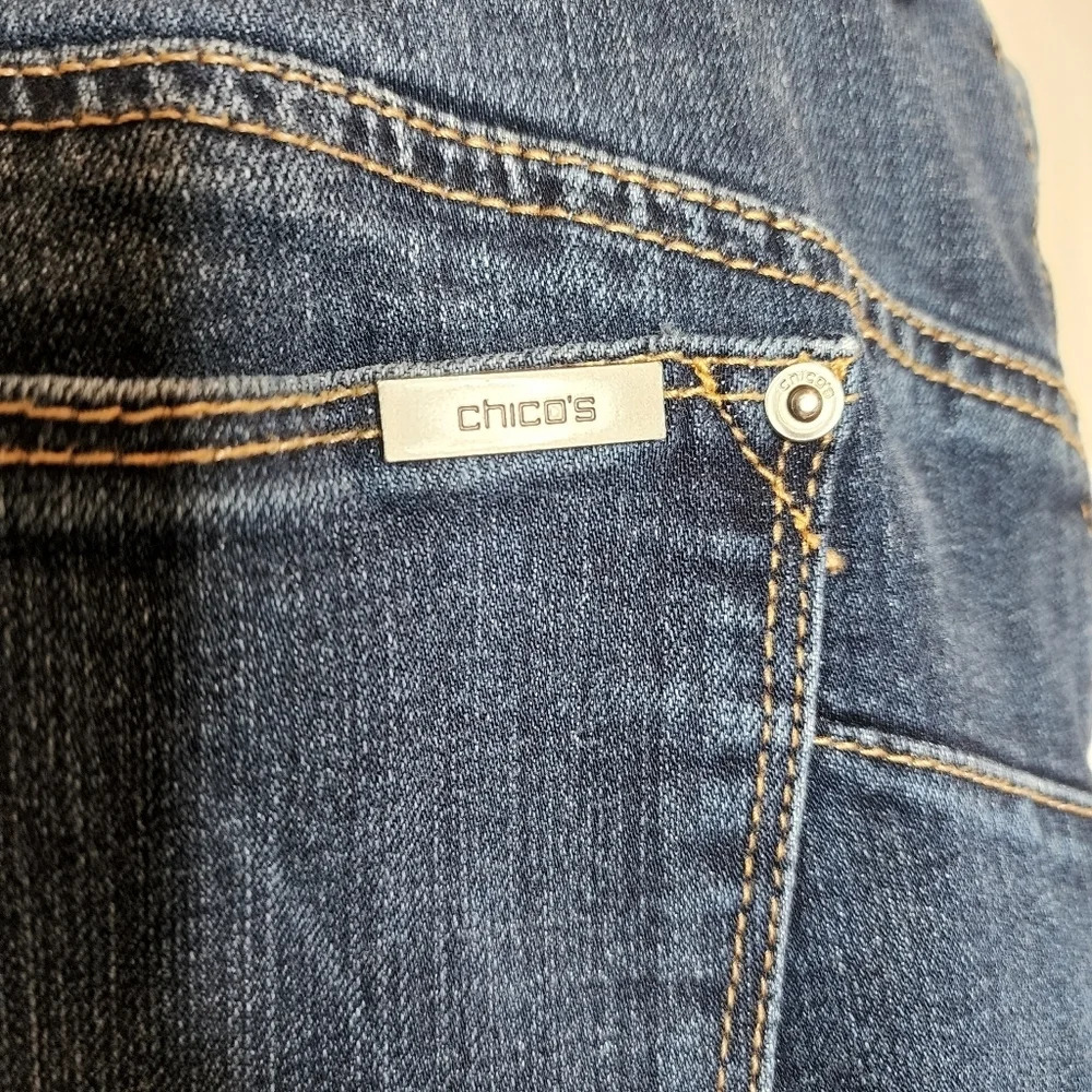 Chico's so lifting slim leg highrise jeans size 12 short 12P - Picture 6 of 16